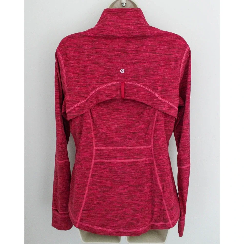 Lululemon Define Jacket Size 12 Pink Space Dye‎ Full Zip Thumbholes Original